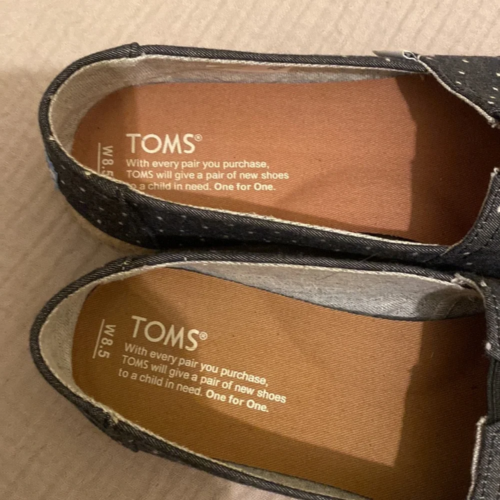 Toms - Black Dot Chambray Womens Rope Alpargatas Espadrilles. Size 8.5